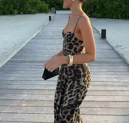JAYLYN LEOPARD MAXI DRESS - Seldom Seen Styles