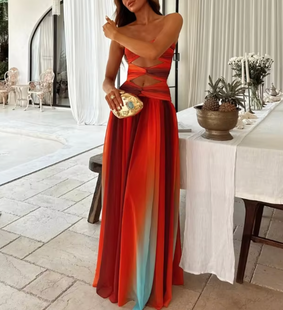 MILLE STRAPLESS OMBRE DRESS - Seldom Seen Styles