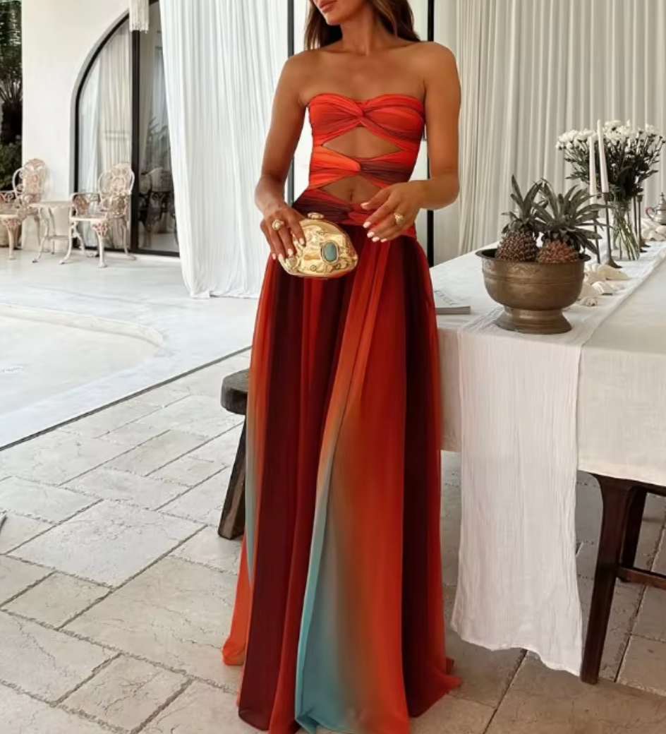 MILLE STRAPLESS OMBRE DRESS - Seldom Seen Styles