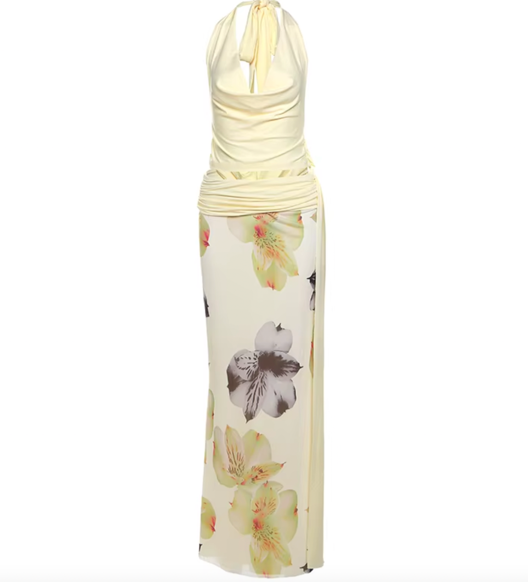 MINA TWO PIECE COWL TOP AND FLORAL SKIRT - Seldom Seen Styles