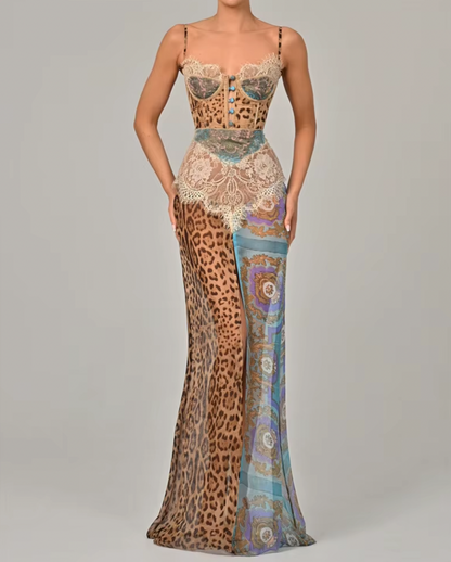 YANA LEOPARD & LACE PRINTED DRESS - Seldom Seen Styles