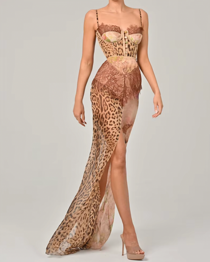 YANA LEOPARD & LACE PRINTED DRESS - Seldom Seen Styles