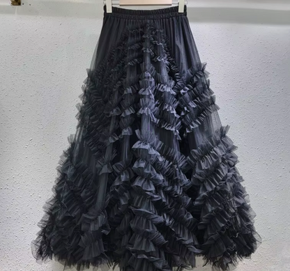 LORI RUFFLE MAXI SKIRT - Seldom Seen Styles