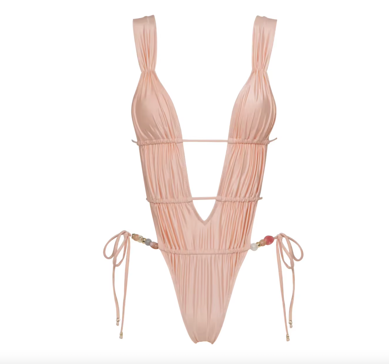 MARISSA PINK MONOKINI RUCHED SWIMSUIT - Seldom Seen Styles