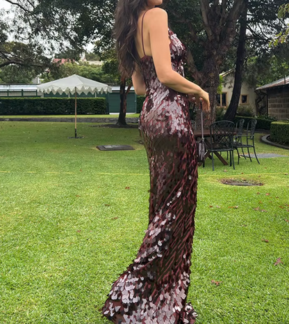 AUSTIN BROWN V NECK SEQUIN DRESS - Seldom Seen Styles