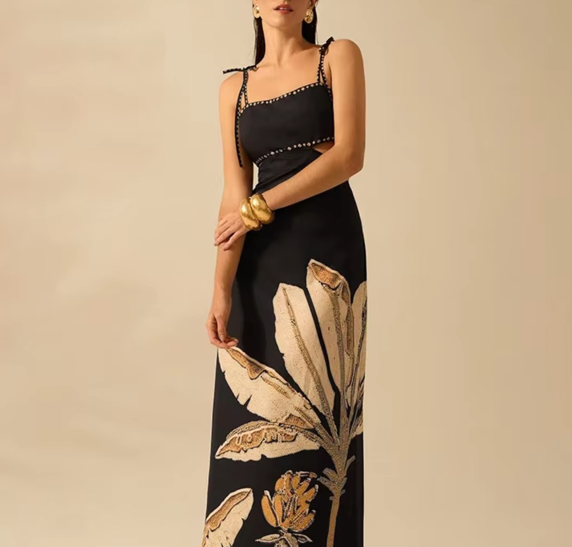 MARIA BLACK MAXI FLORAL DRESS - Seldom Seen Styles
