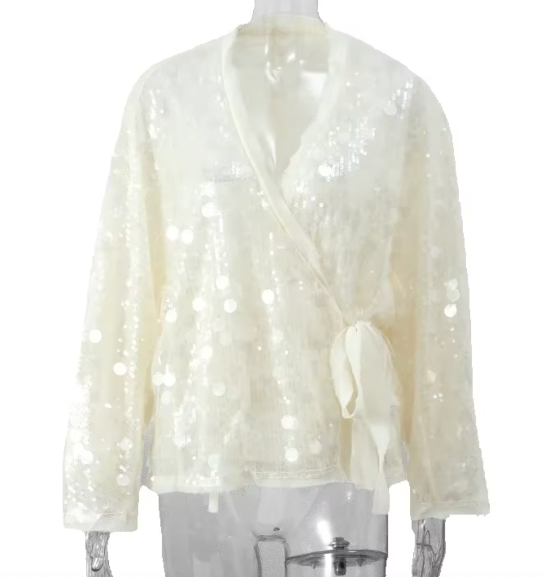 LYRA SEQUIN CARDIGAN TOP - Seldom Seen Styles