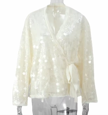 LYRA SEQUIN CARDIGAN TOP - Seldom Seen Styles