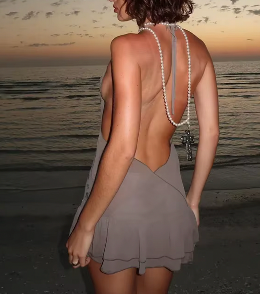 MIMI HALTER BUTTON DRESS - Seldom Seen Styles