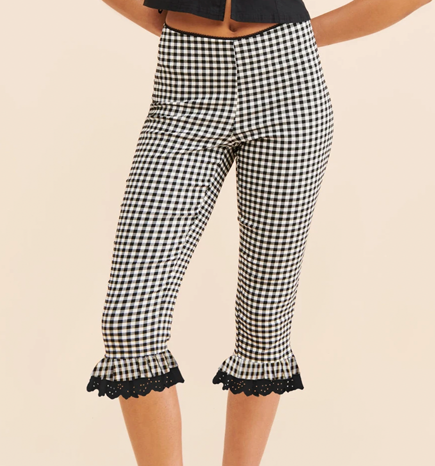 ISOLA GINGHAM LACE PANTS - Seldom Seen Styles
