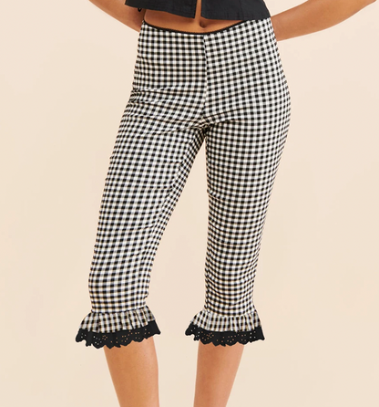 ISOLA GINGHAM LACE PANTS - Seldom Seen Styles