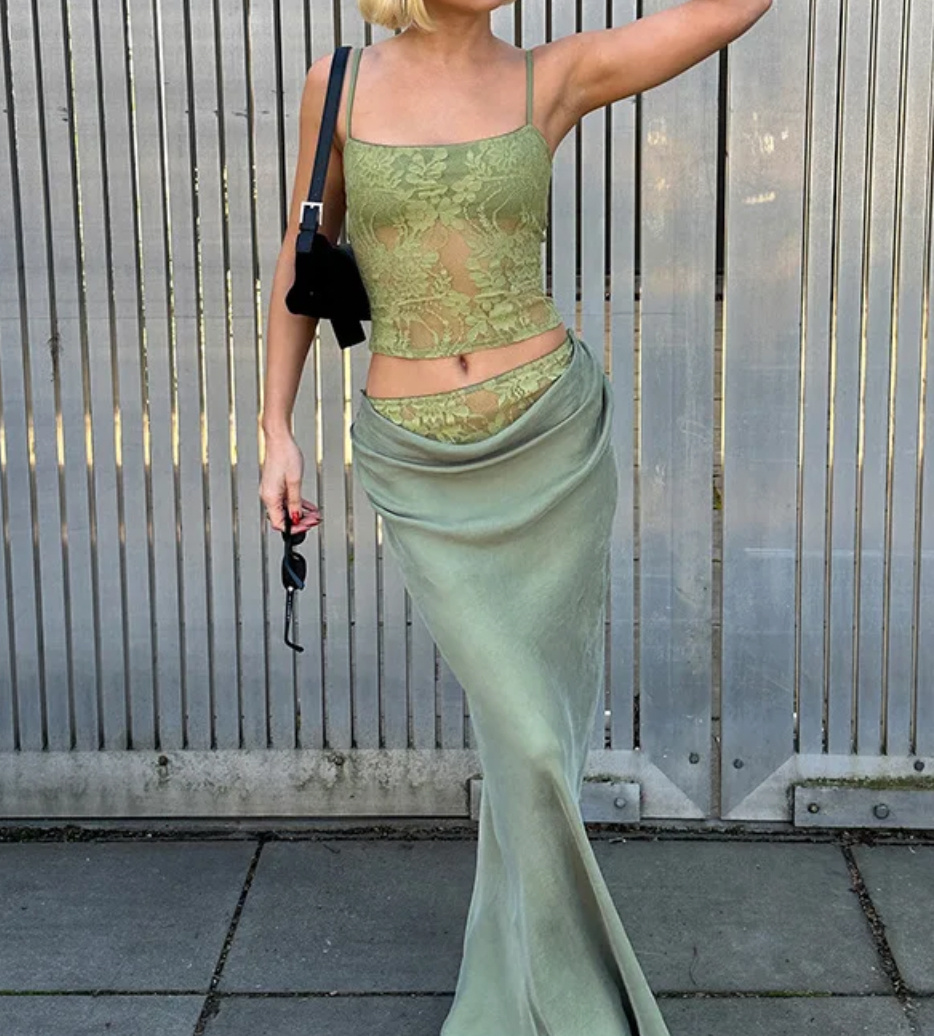 LUNELLE 2 PC LACE TANK & SKIRT SET - Seldom Seen Styles