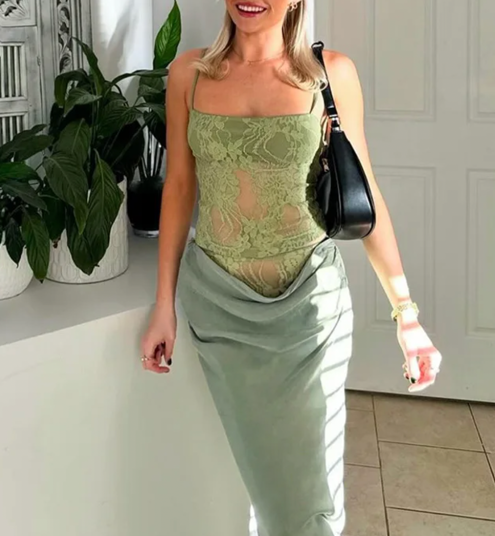 LUNELLE 2 PC LACE TANK & SKIRT SET - Seldom Seen Styles