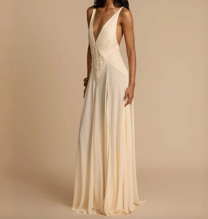 AZURA CHIFFON V NECK MAXI - Seldom Seen Styles
