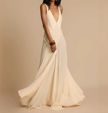 AZURA CHIFFON V NECK MAXI - Seldom Seen Styles