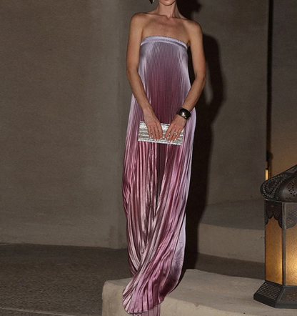 SORA STRAPLESS PLEATED DRESS - Seldom Seen Styles