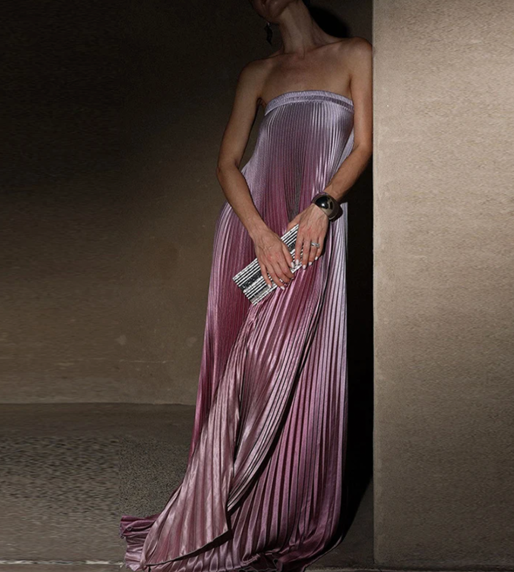 SORA STRAPLESS PLEATED DRESS - Seldom Seen Styles