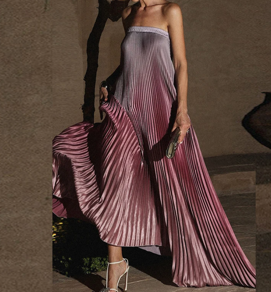 SORA STRAPLESS PLEATED DRESS - Seldom Seen Styles