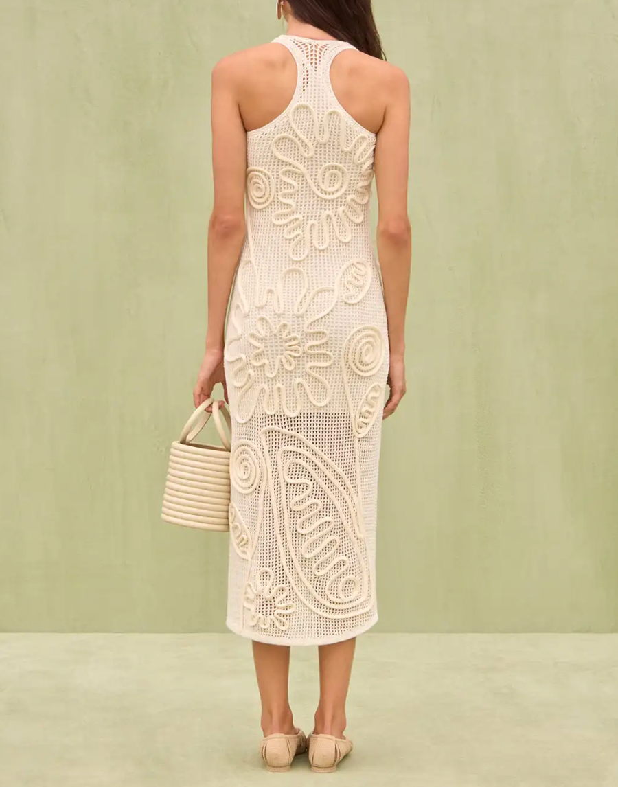 JEM CROCHET FLORAL MIDI DRESS - Seldom Seen Styles