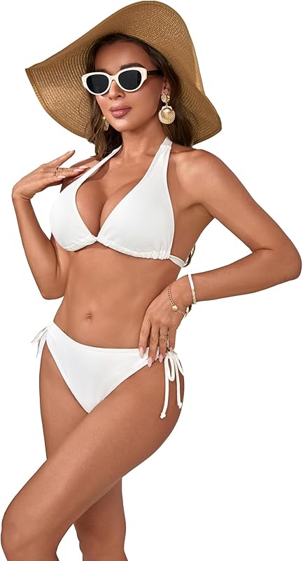 Sexy Bikini Sets for Women Two Piece Swimsuit - String Triangle Bikini Cheeky Boho Gold Brazilian Style Low Rise - Seldom Seen Styles