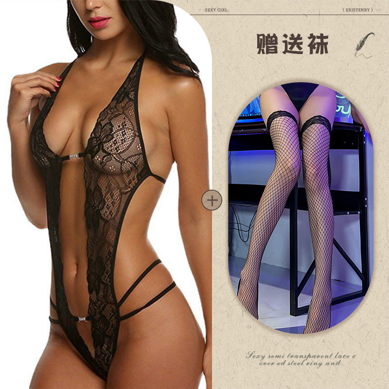 Sexy Lingerie Amazon Foreign Trade Source See-through Backless Shaping Lace-up Lace - Seldom Seen Styles