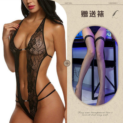 Sexy Lingerie Amazon Foreign Trade Source See-through Backless Shaping Lace-up Lace - Seldom Seen Styles