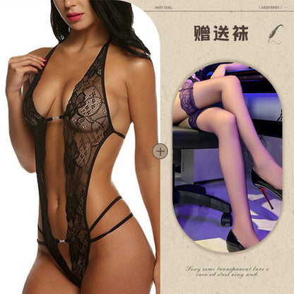 Sexy Lingerie Amazon Foreign Trade Source See-through Backless Shaping Lace-up Lace - Seldom Seen Styles