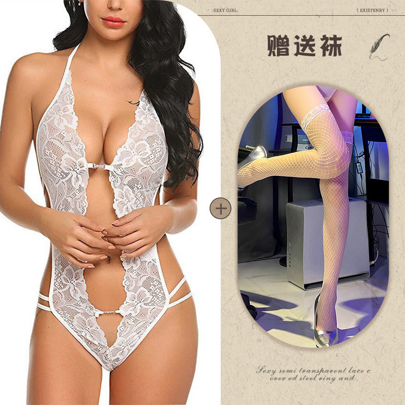 Sexy Lingerie Amazon Foreign Trade Source See-through Backless Shaping Lace-up Lace - Seldom Seen Styles