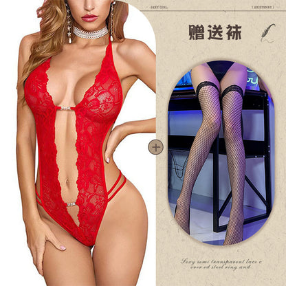 Sexy Lingerie Amazon Foreign Trade Source See-through Backless Shaping Lace-up Lace - Seldom Seen Styles