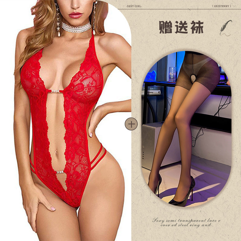 Sexy Lingerie Amazon Foreign Trade Source See-through Backless Shaping Lace-up Lace - Seldom Seen Styles