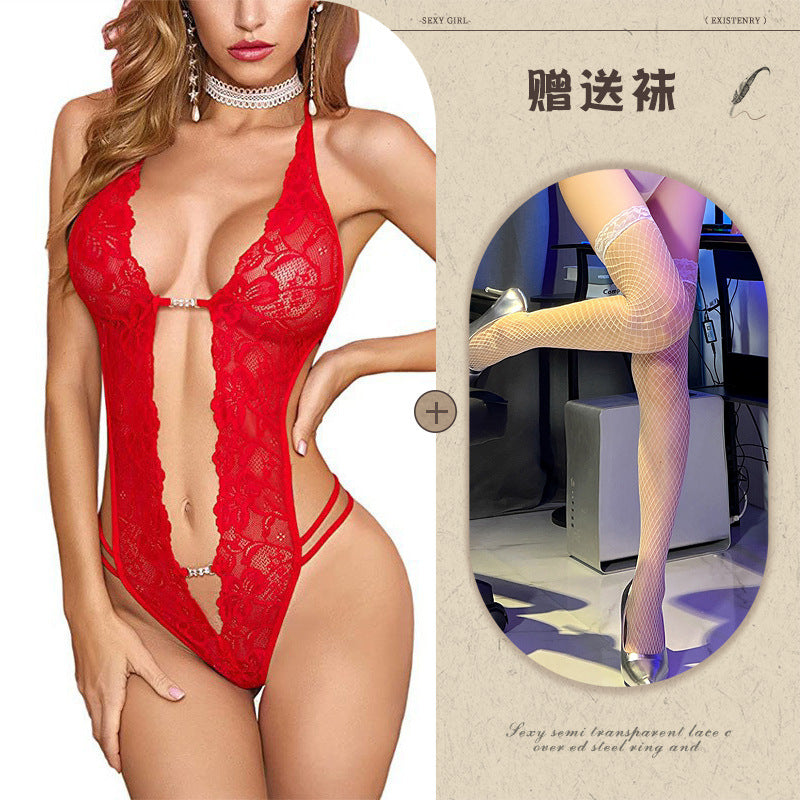 Sexy Lingerie Amazon Foreign Trade Source See-through Backless Shaping Lace-up Lace - Seldom Seen Styles