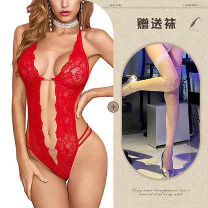 Sexy Lingerie Amazon Foreign Trade Source See-through Backless Shaping Lace-up Lace - Seldom Seen Styles