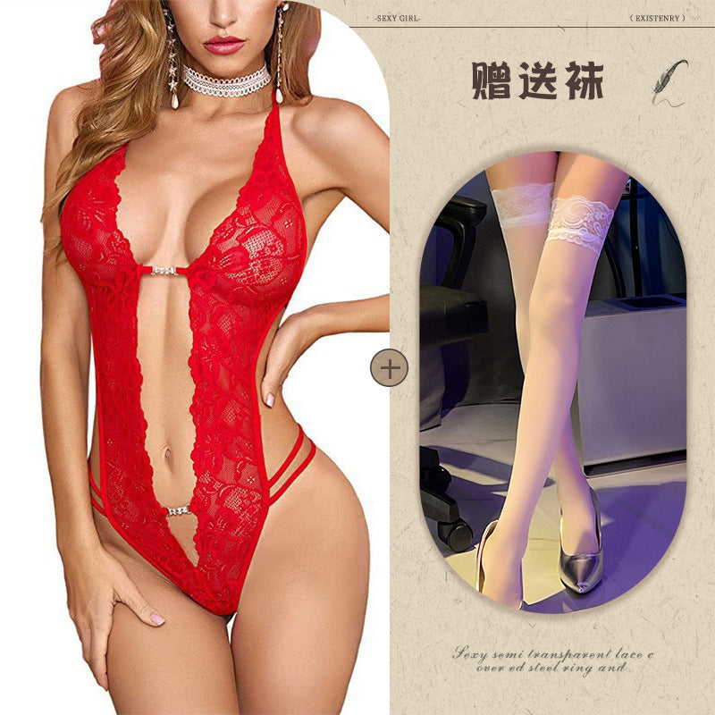 Sexy Lingerie Amazon Foreign Trade Source See-through Backless Shaping Lace-up Lace - Seldom Seen Styles