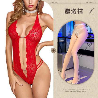 Sexy Lingerie Amazon Foreign Trade Source See-through Backless Shaping Lace-up Lace - Seldom Seen Styles