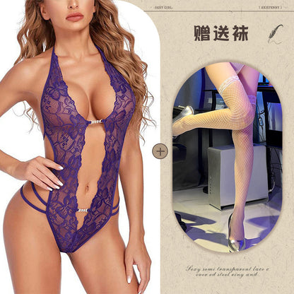 Sexy Lingerie Amazon Foreign Trade Source See-through Backless Shaping Lace-up Lace - Seldom Seen Styles