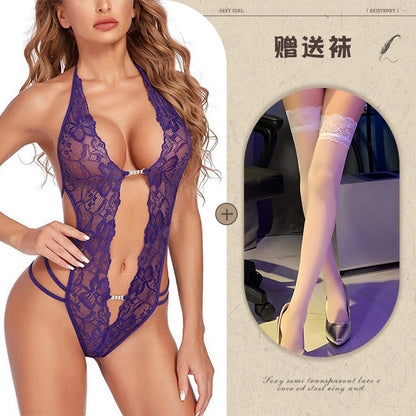 Sexy Lingerie Amazon Foreign Trade Source See-through Backless Shaping Lace-up Lace - Seldom Seen Styles