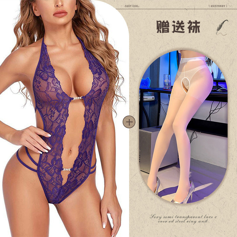 Sexy Lingerie Amazon Foreign Trade Source See-through Backless Shaping Lace-up Lace - Seldom Seen Styles