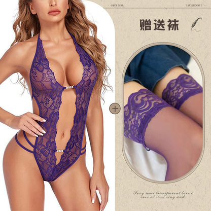 Sexy Lingerie Amazon Foreign Trade Source See-through Backless Shaping Lace-up Lace - Seldom Seen Styles