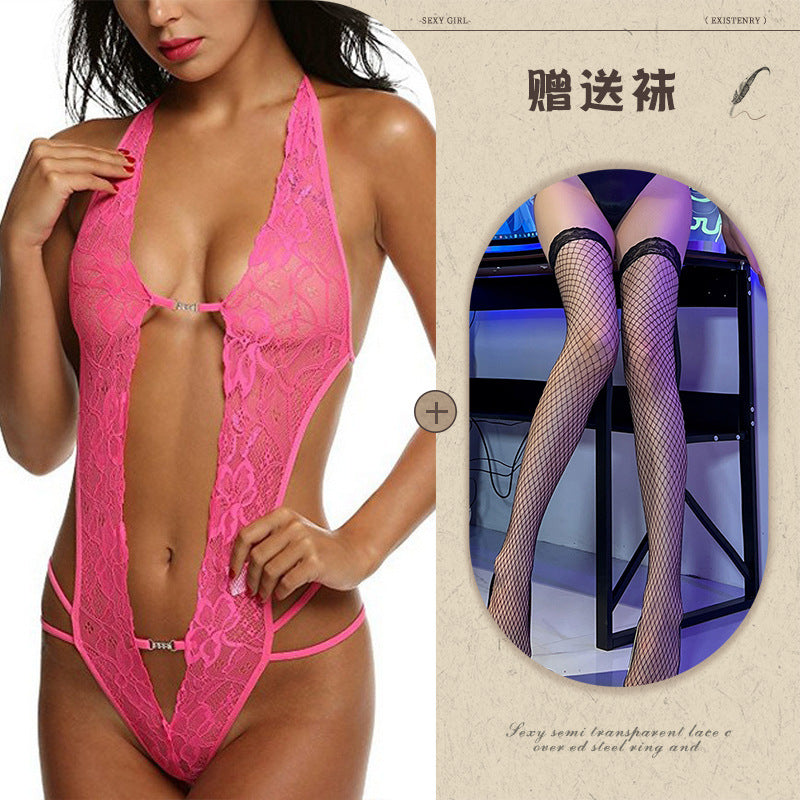 Sexy Lingerie Amazon Foreign Trade Source See-through Backless Shaping Lace-up Lace - Seldom Seen Styles