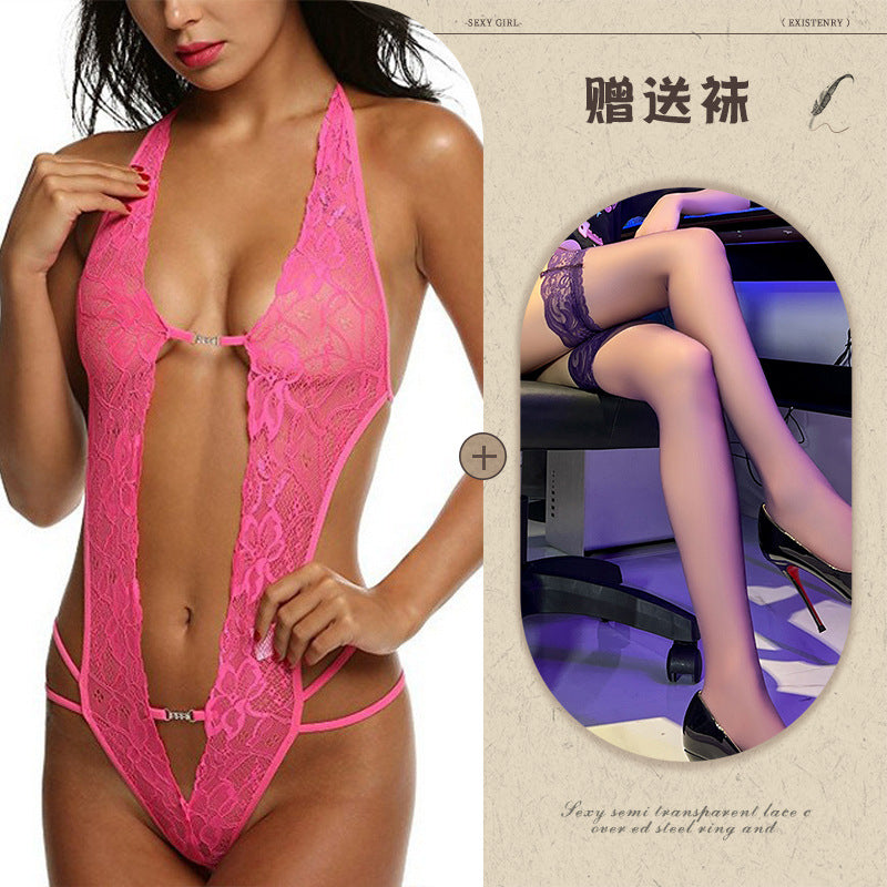 Sexy Lingerie Amazon Foreign Trade Source See-through Backless Shaping Lace-up Lace - Seldom Seen Styles