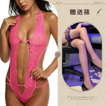 Sexy Lingerie Amazon Foreign Trade Source See-through Backless Shaping Lace-up Lace - Seldom Seen Styles