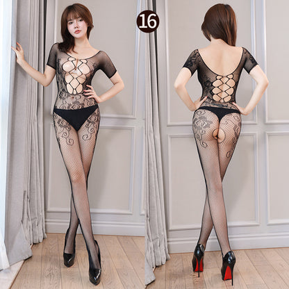 Sexy Lingerie New Style Sexy Fishnet Transparent Sexy Bodysuit Stockings Crotchless Temptation Set - Seldom Seen Styles