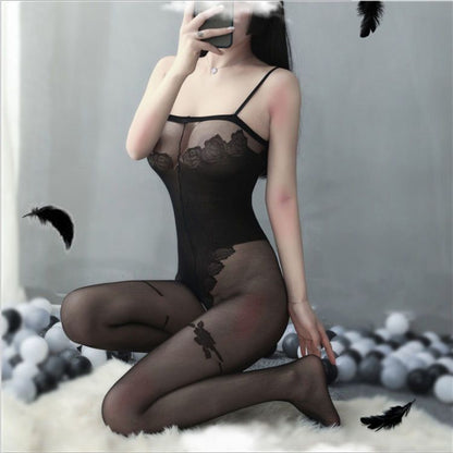 Sexy Lingerie New Style Sexy Fishnet Transparent Sexy Bodysuit Stockings Crotchless Temptation Set - Seldom Seen Styles