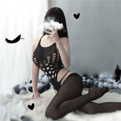 Sexy Lingerie New Style Sexy Fishnet Transparent Sexy Bodysuit Stockings Crotchless Temptation Set - Seldom Seen Styles