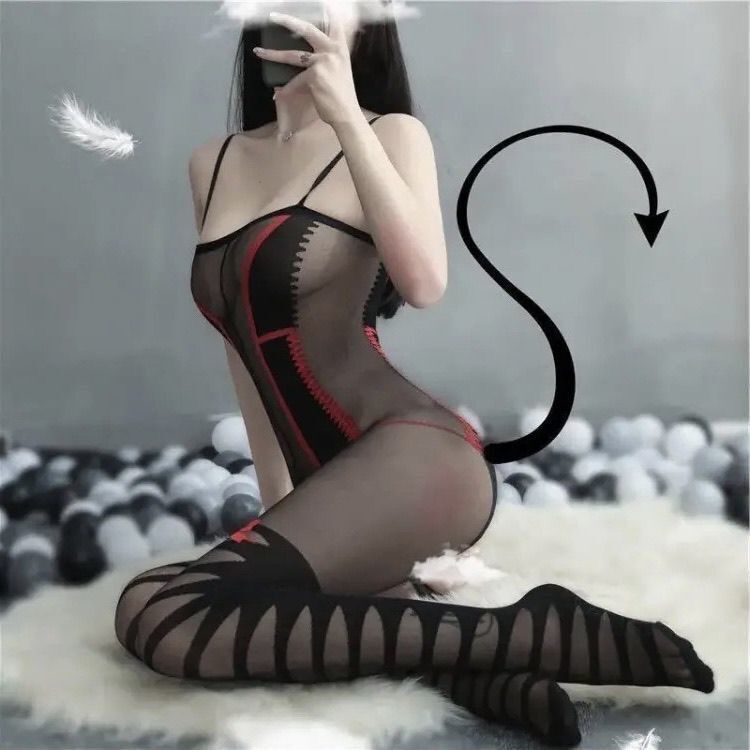 Sexy Lingerie New Style Sexy Fishnet Transparent Sexy Bodysuit Stockings Crotchless Temptation Set - Seldom Seen Styles