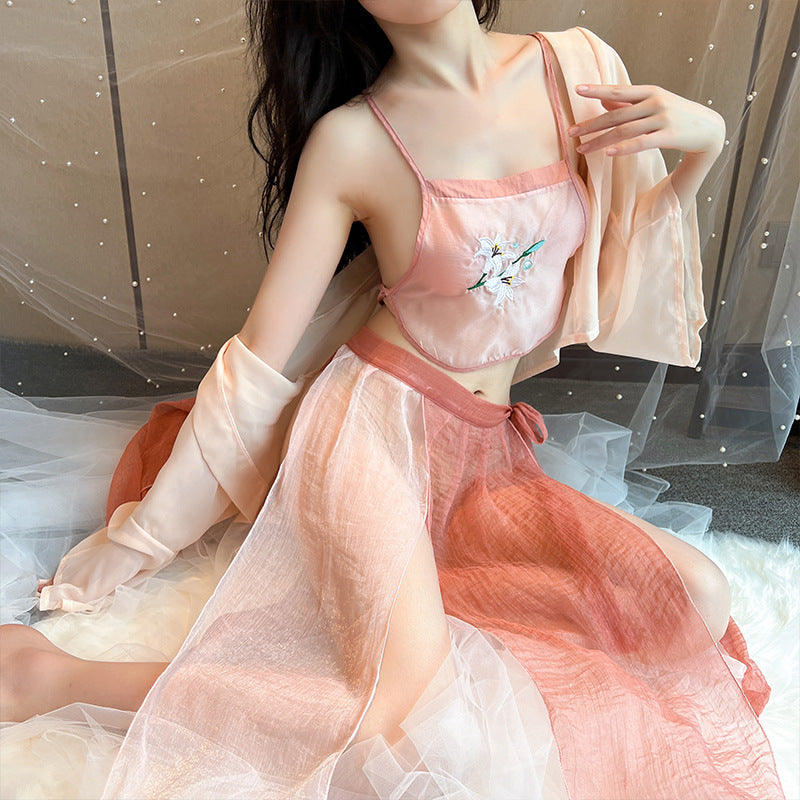 Sexy Lingerie Sexy Ancient Hanfu Republic of China Style Embroidered Nightdress Pure Desire Hot Uniform Temptation Set - Seldom Seen Styles