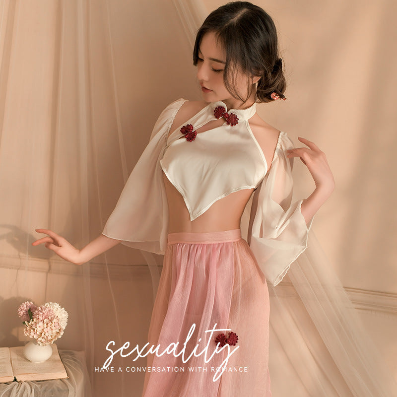 Sexy Lingerie Sexy Ancient Hanfu Republic of China Style Embroidered Nightdress Pure Desire Hot Uniform Temptation Set - Seldom Seen Styles