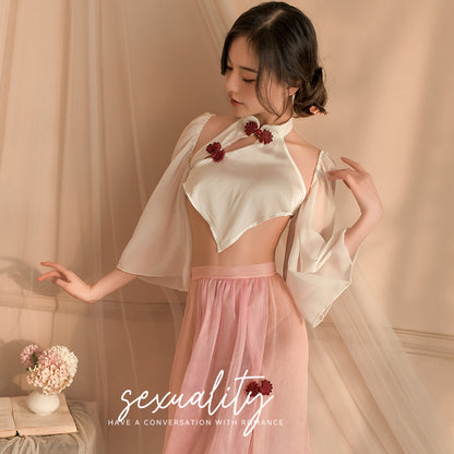 Sexy Lingerie Sexy Ancient Hanfu Republic of China Style Embroidered Nightdress Pure Desire Hot Uniform Temptation Set - Seldom Seen Styles