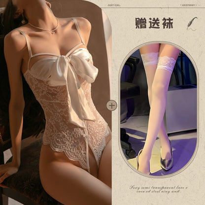 Sexy Lingerie Tight Small Chest Sexy Lace Temptation See-through No-take-off Pajamas Women Passion Set - Seldom Seen Styles