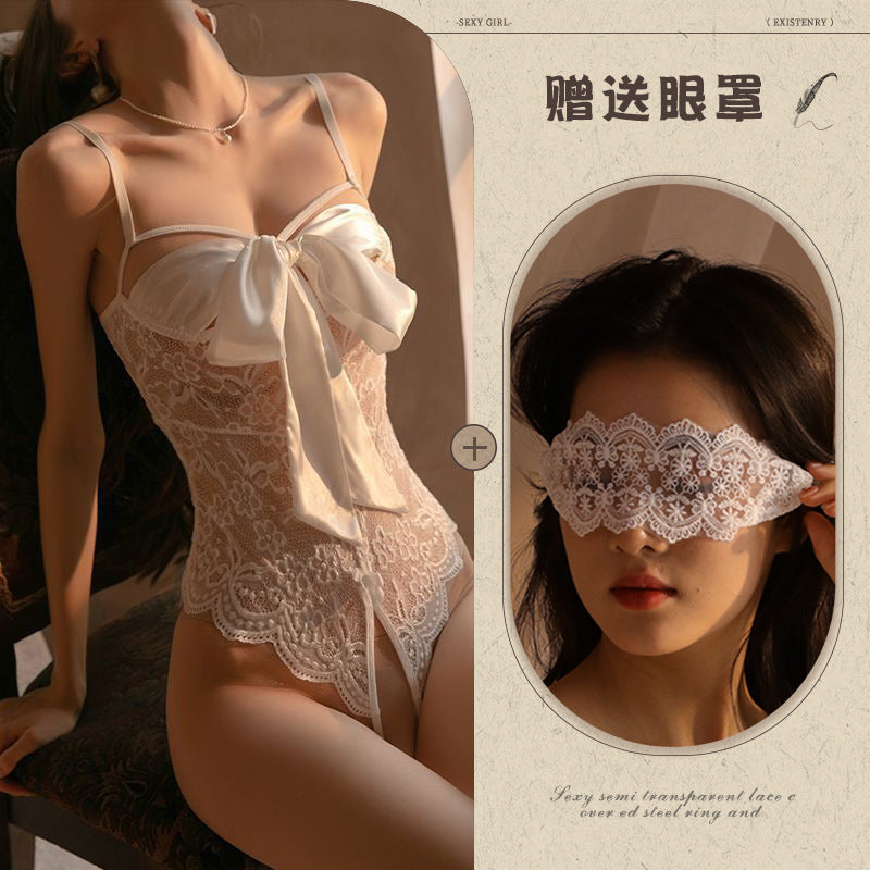 Sexy Lingerie Tight Small Chest Sexy Lace Temptation See-through No-take-off Pajamas Women Passion Set - Seldom Seen Styles